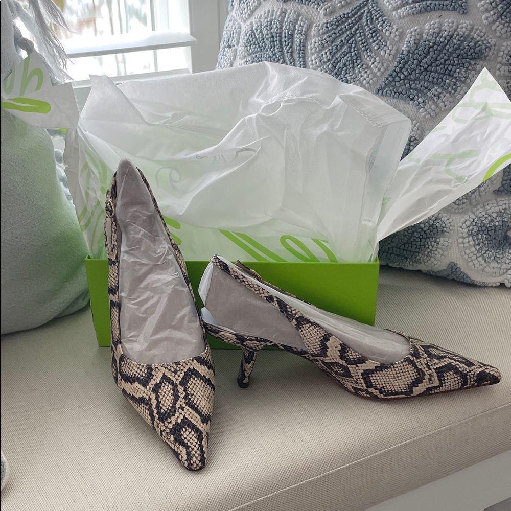 NIB Sam Edelman Snakeskin Patterned Slingback Heels Sz9
